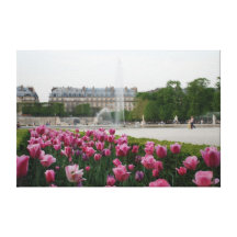 Tuileries Garden in bloom Stretched Canvas Print