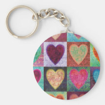 Tuiles d'art de coeur porte-clés
