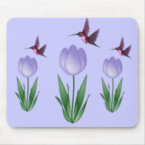 Tulip and Hummingbird Mouse Pad