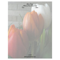Tulip blooms customized letterhead