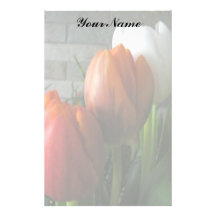Tulip blooms personalized stationery