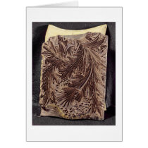 Tulip design printing block, 1875 (carved wood) cards