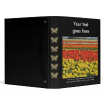 Tulip Field and Voltaire Quote Vinyl Binder