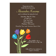 Tulip Flower 5x7 Bridal Shower Invite