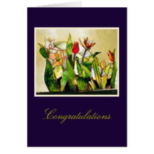 Tulip Garden Lovely Congratulations Greeting Card