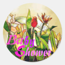 Tulip Ground  Baby Shower Art Sticker シール