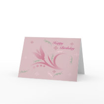 Tulip Mist in Pink Birthday Card cards