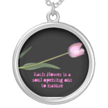 Tulip Round Sterling Silver Necklace