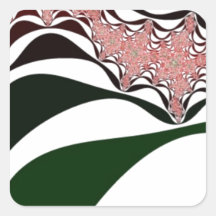 TULIP " Spirit of Grace" Fractal Abstract Art Square Stickers