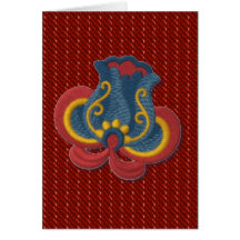 Tulipe de Rosemaling de Norvégien Carte De Vœux