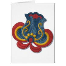 Tulipe de Rosemaling de Norvégien Carte De Vœux