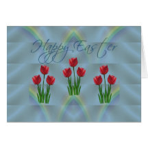 Tulipes heureuses de Pâques Carte