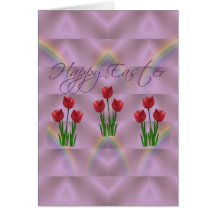 Tulipes heureuses de Pâques Carte