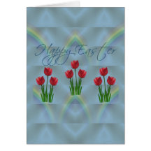 Tulipes heureuses de Pâques Carte De Vœux