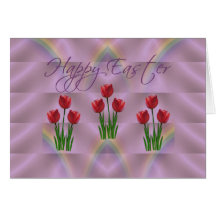 Tulipes heureuses de Pâques Cartes De Vœux