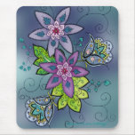 Tulipes turquoises Mousepad tapis de souris