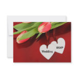 Tulips and Hearts Wedding RSVP Card