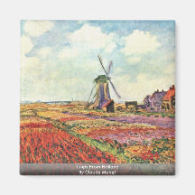 Tulips From Holland By Claude Monet Fridge Magnet