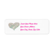 Tulips Hand Drawing Heart Customizable Labels