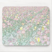Tulips Hand Drawing Mousepad
