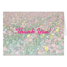 Tulips Hand Drawing Thank You Card