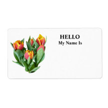 Tulips Just Opening Personalized Shipping Label