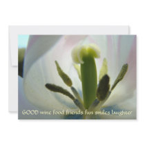 Tulips Wine Food Friends Fun Smiles Laughter Cards Custom Announcement