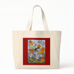 tulips with bird bag