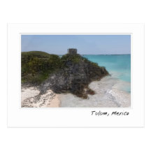 Tulum Mexico Mayan Ruin Ocean Postcard