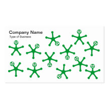 Tumblers - Grass Green on White Business Card Template