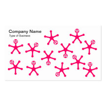 Tumblers - Neon Red on White Business Card Template