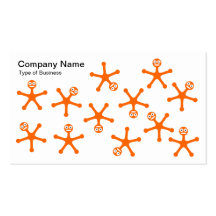 Tumblers - Orange on White Business Card Template