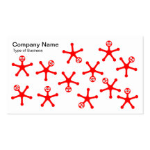 Tumblers - Red on White Business Card Templates
