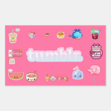 Tumblr/kawaii Rectangle Stickers