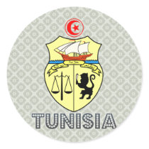 Tunisia Coat of Arms Round Stickers
