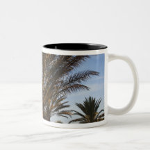 Tunisia, Sahara Desert, Douz, Great Dune, palm Mugs