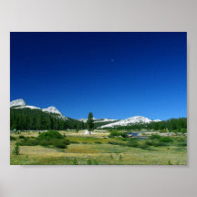 Tuolumne Meadows With The Moon Setting Posters