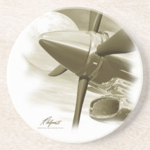 TURBO Vintage Style Aircraft Coaster