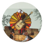 Turkey Acoustic Guitar Hay bale Thanksgiving Sticker