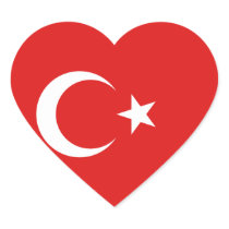 Turkey Flag Heart Sticker