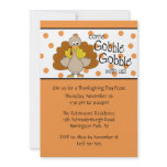 Turkey Gobble, Gobble Thanksgiving Dinner Party Custom Invite