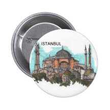 Turkey Istanbul Hagia Sophia (by St.K) Pinback Button