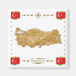 Turkey Map + Flags Magnet