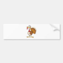Turkey Mascot Cartoon Character Bumper Stickers