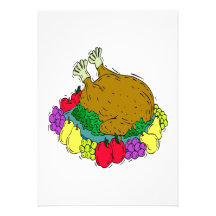 Turkey Platter Personalized Invites