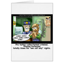 Turkey Prison Only Call Funny Tees Mugs & Gifts Greeting Cards