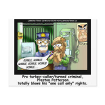 Turkey Prison Only Call Funny Tees Mugs & Gifts Postcards