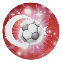 Turkey soccer flag dinner plates