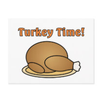 Turkey Time Thanksgiving Postcard