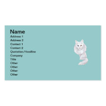 Turkish Angora Caricature Business Cards